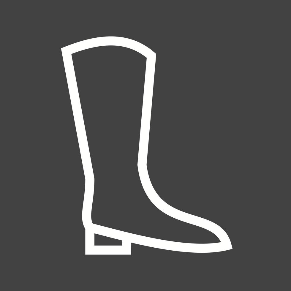 icono de línea de botas largas invertidas vector