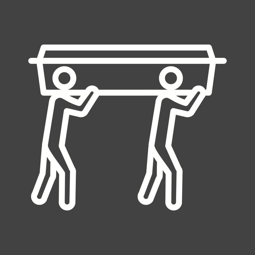 Carrying Casket Line Inverted Icon vector