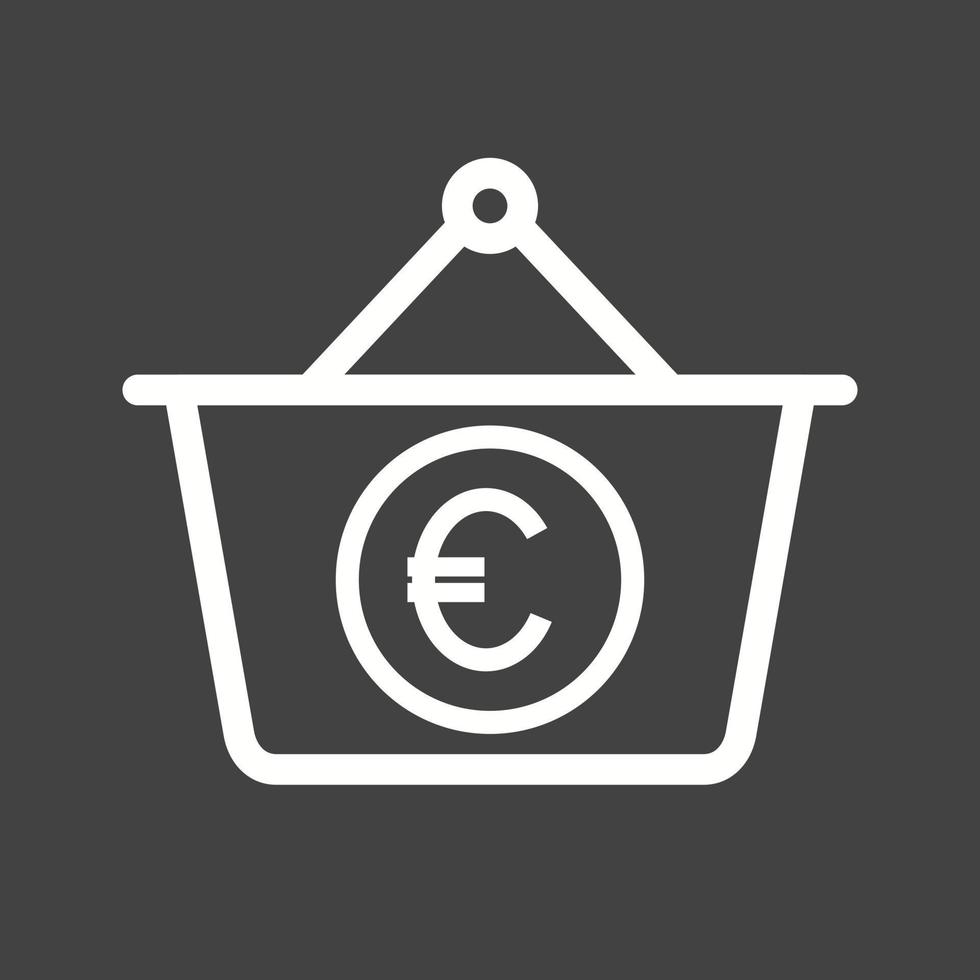 Euro Basket Line Inverted Icon vector