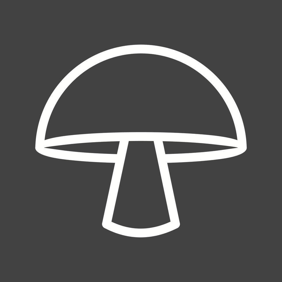 Single Mushroom Line Inverted Icon vector