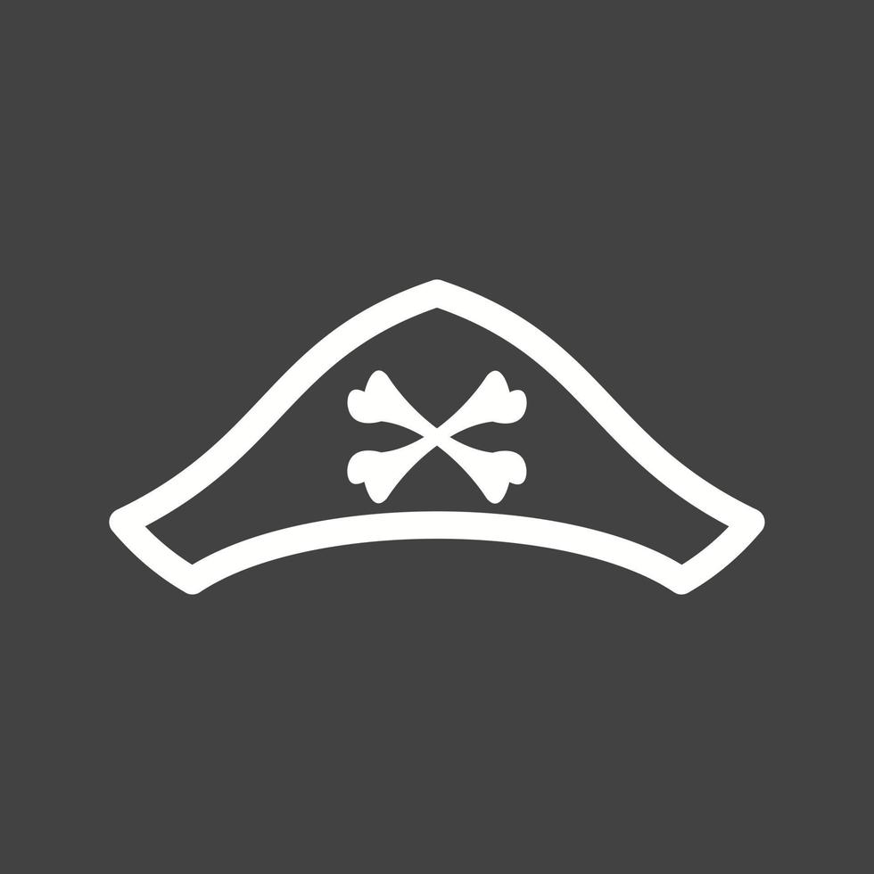 Pirate Hat II Line Inverted Icon vector