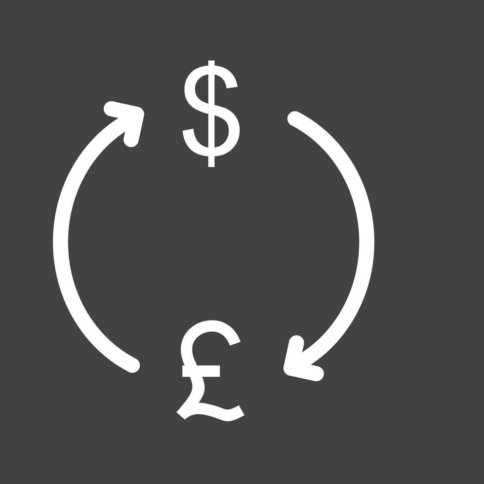 Dollar to Pound Line Inverted Icon vector