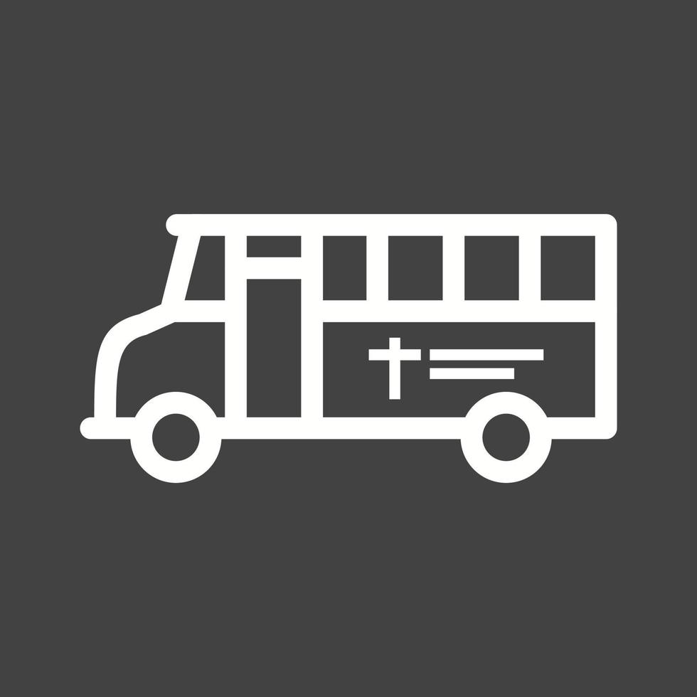 Funeral Van II Line Inverted Icon vector