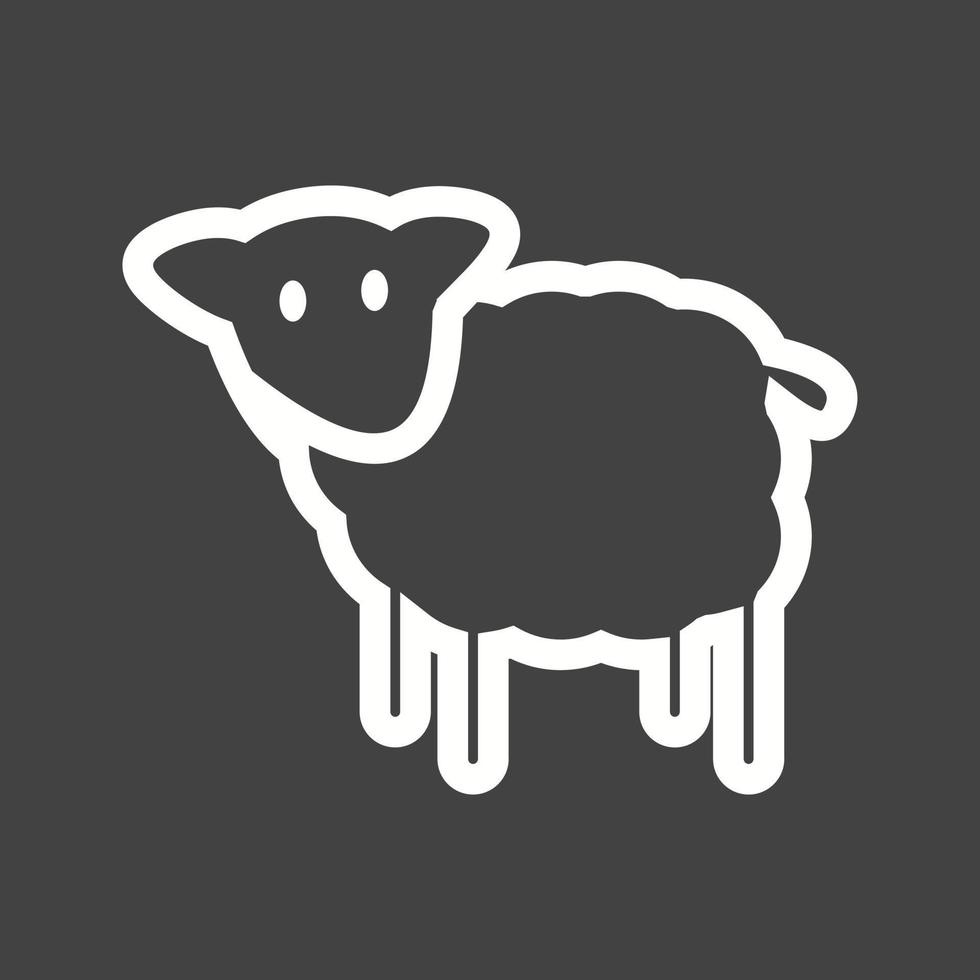 icono de línea invertida de animales de granja vector