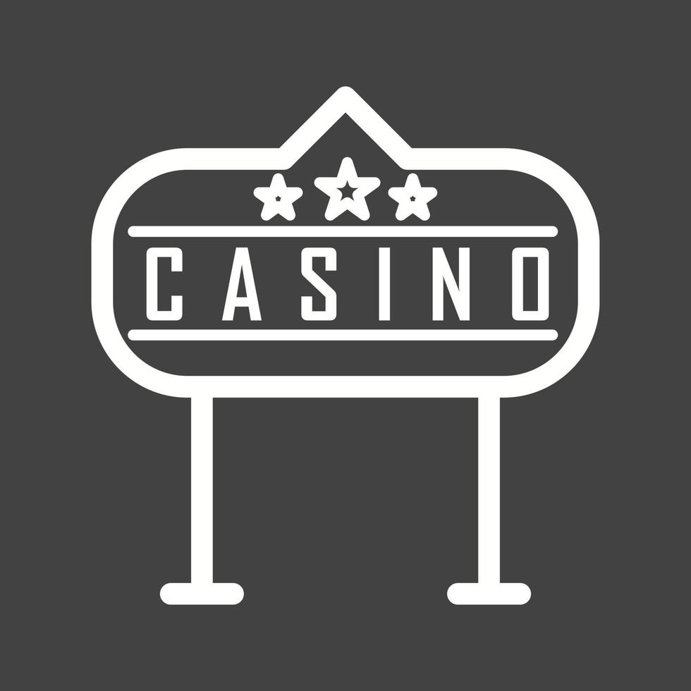 Casino Sign Line Inverted Icon vector