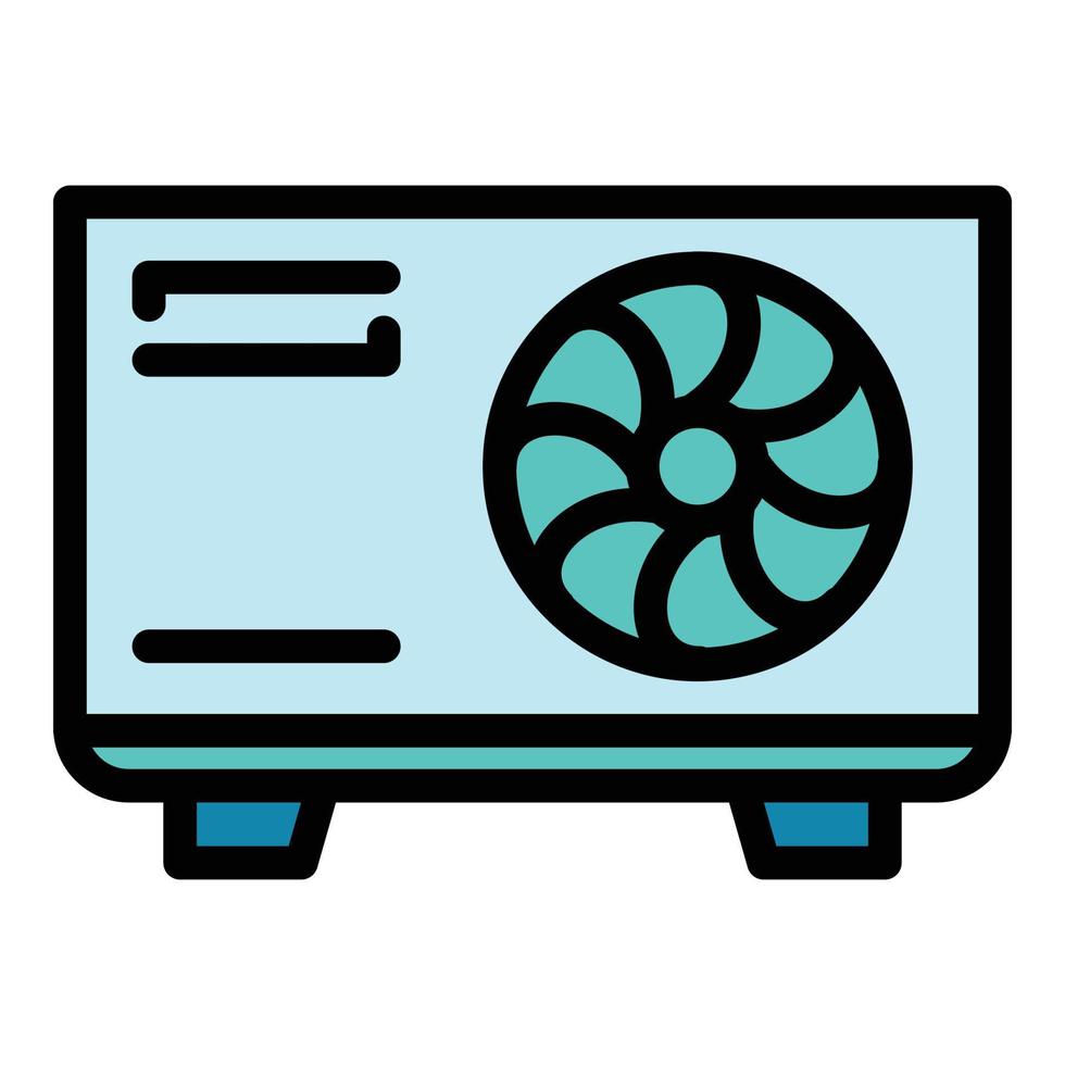 icono de control del clima del acondicionador, estilo de esquema vector