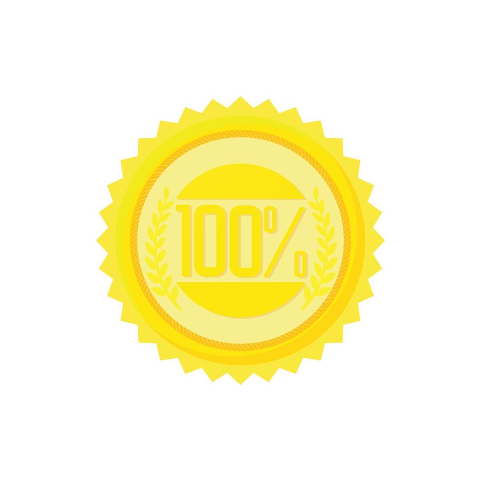 Satisfaction guarantee label icon, cartoon style vector