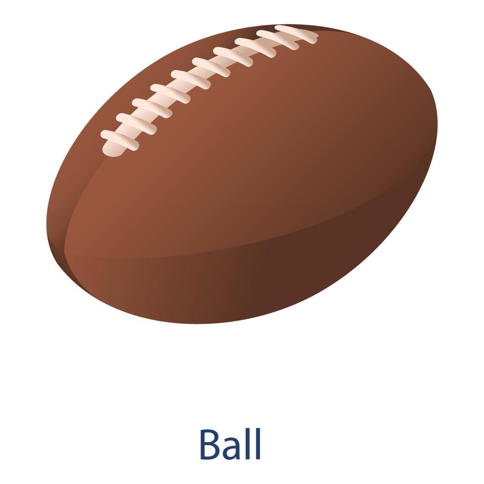 American football ball icon, isometric style vector