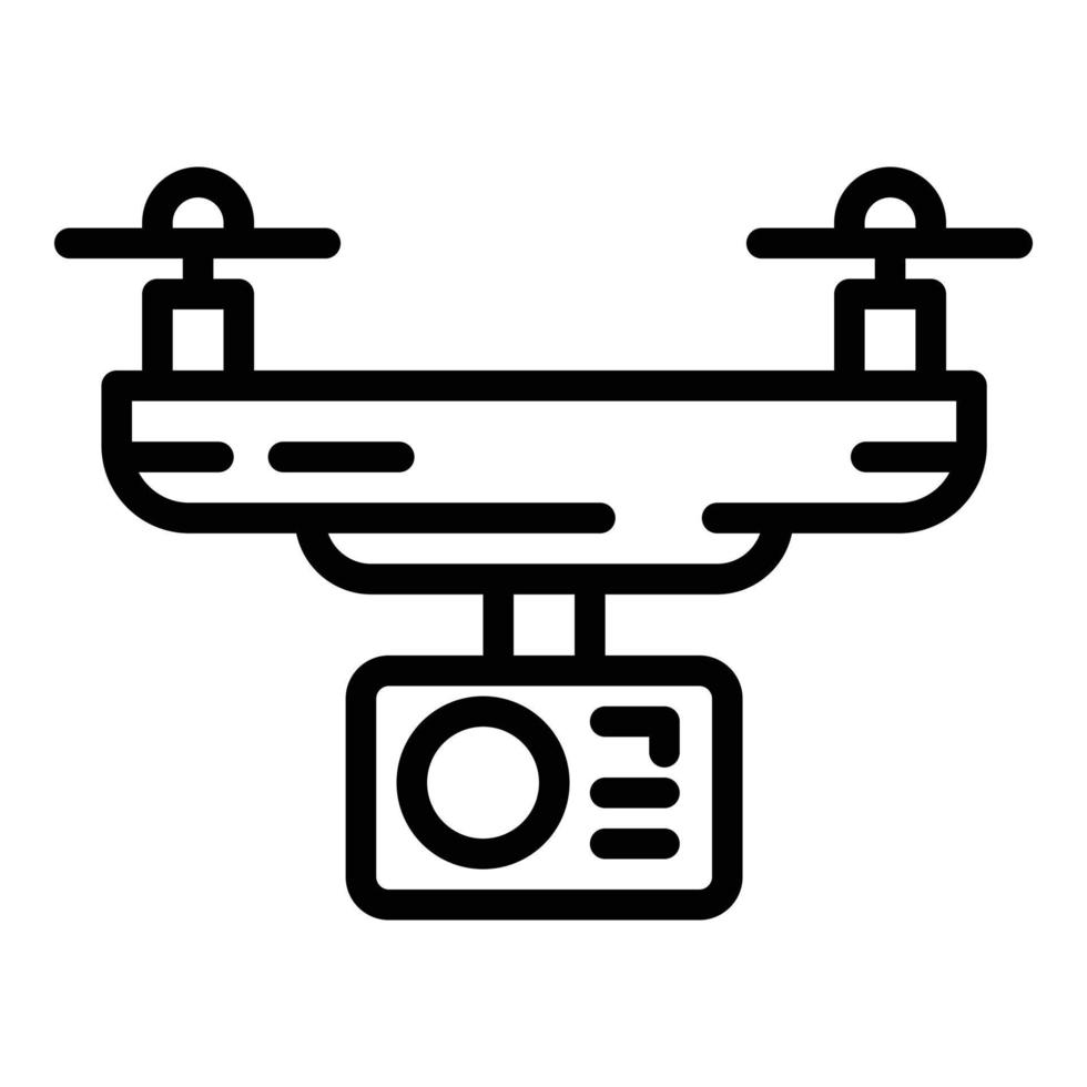 Professional drone camera icon, outline style vector