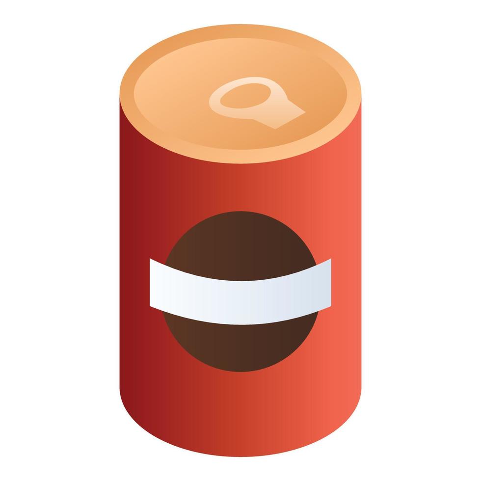 Tomato can icon, isometric style vector