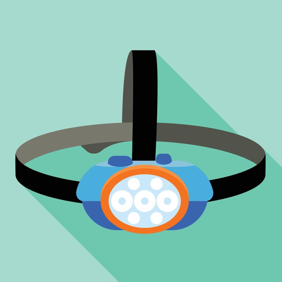 Led headlight icon, flat style vector