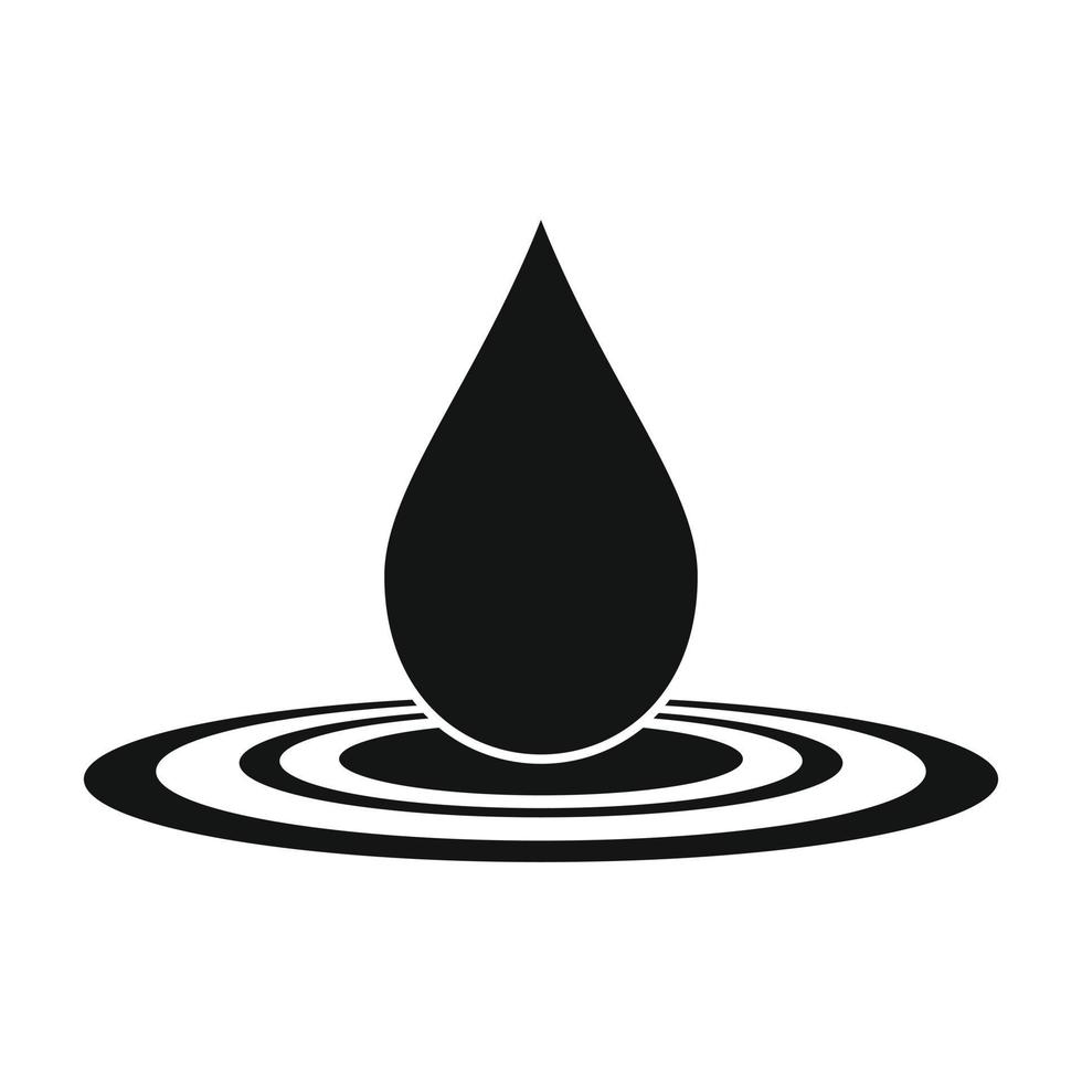 gota de agua negro simple icono vector