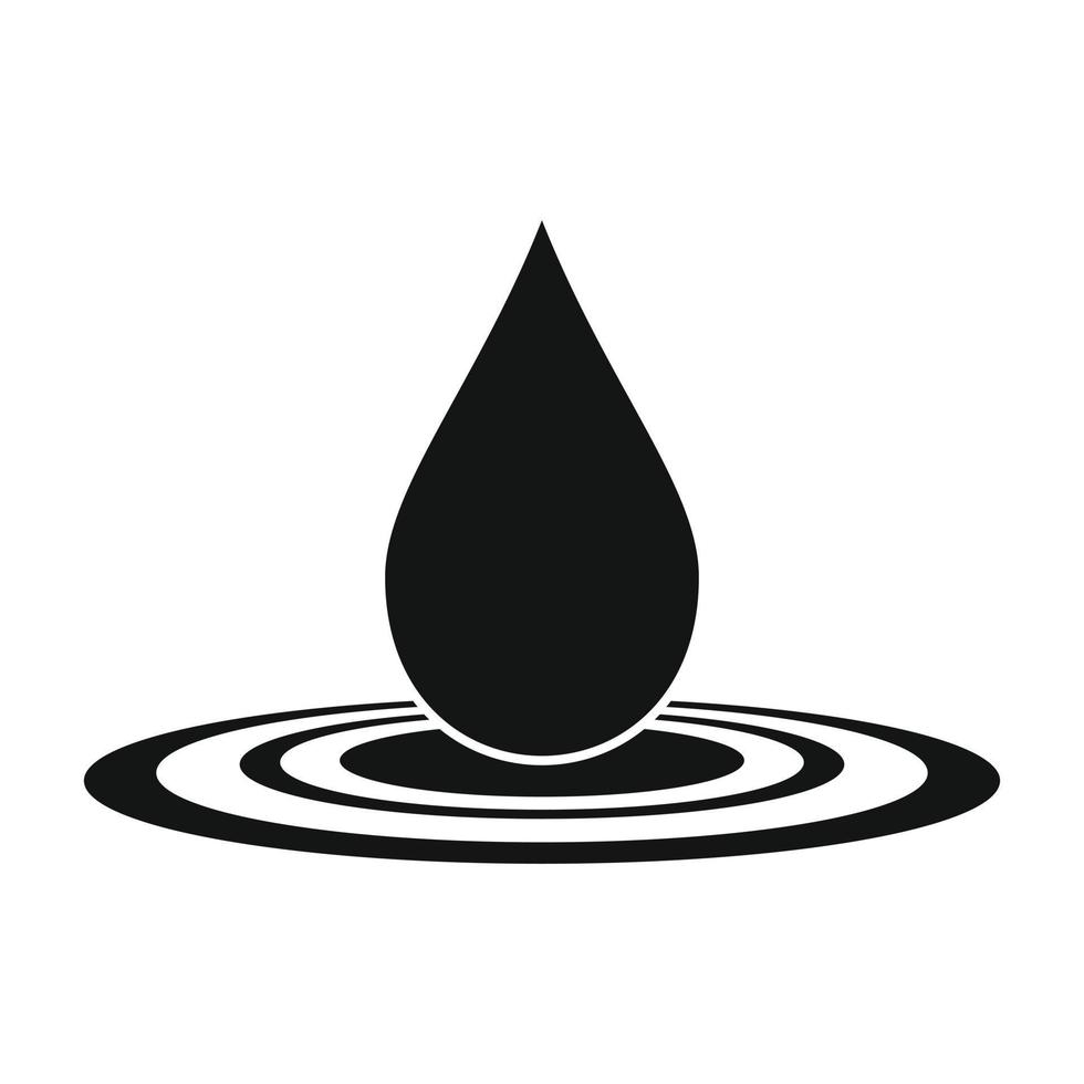 Water drop black simple icon vector