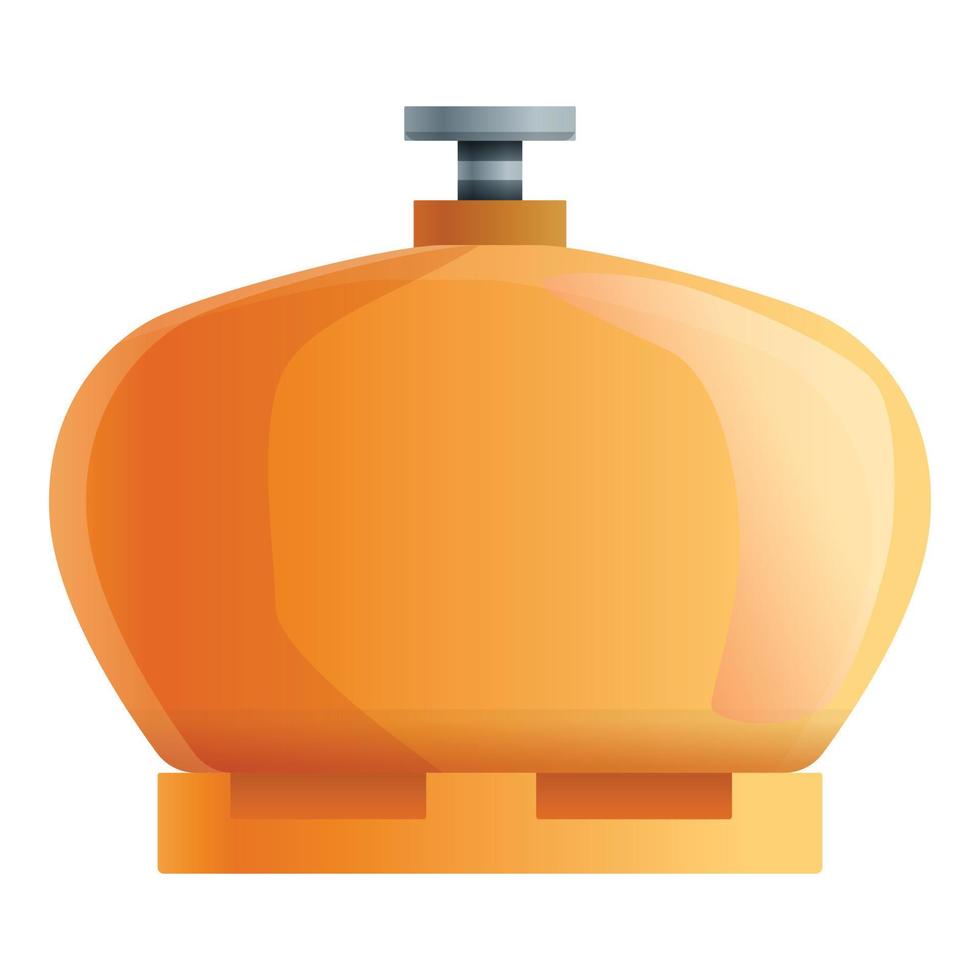 Liquid gas cylinder icon, cartoon style vector