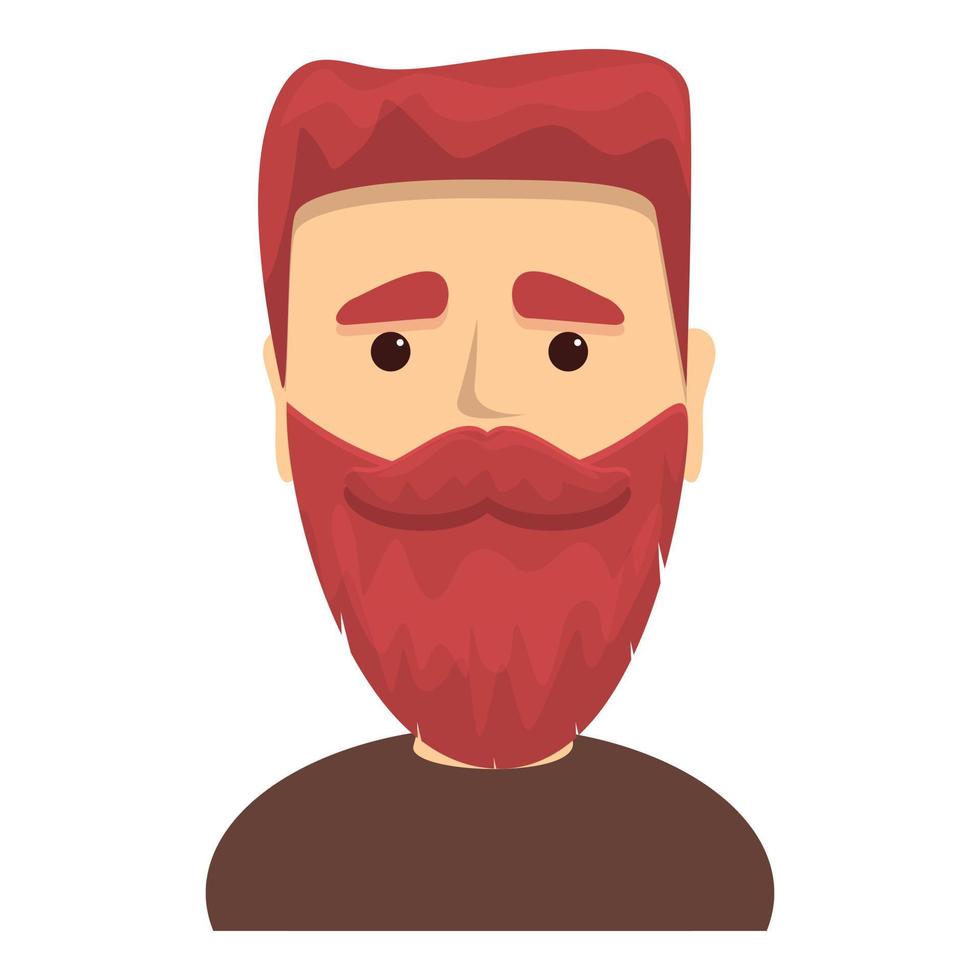 tipo con icono de barba gruesa, estilo de dibujos animados vector