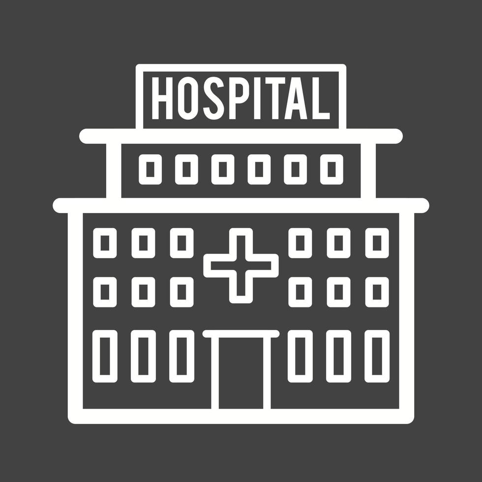 Hospital Line Inverted Icon vector