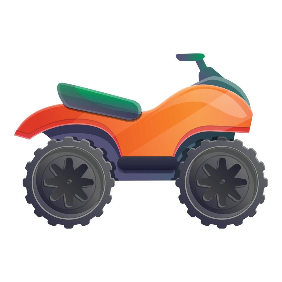 Offroad quad bike icon, cartoon style vector