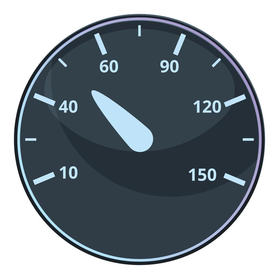 Mile speedometer icon, cartoon style vector