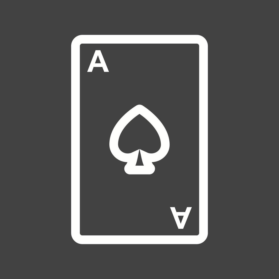 Playing Card Line Inverted Icon vector