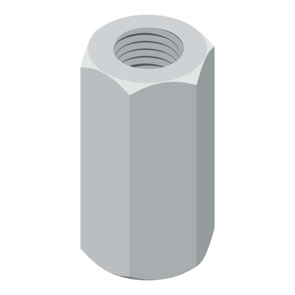 Wide bolt screw icon, isometric style vector