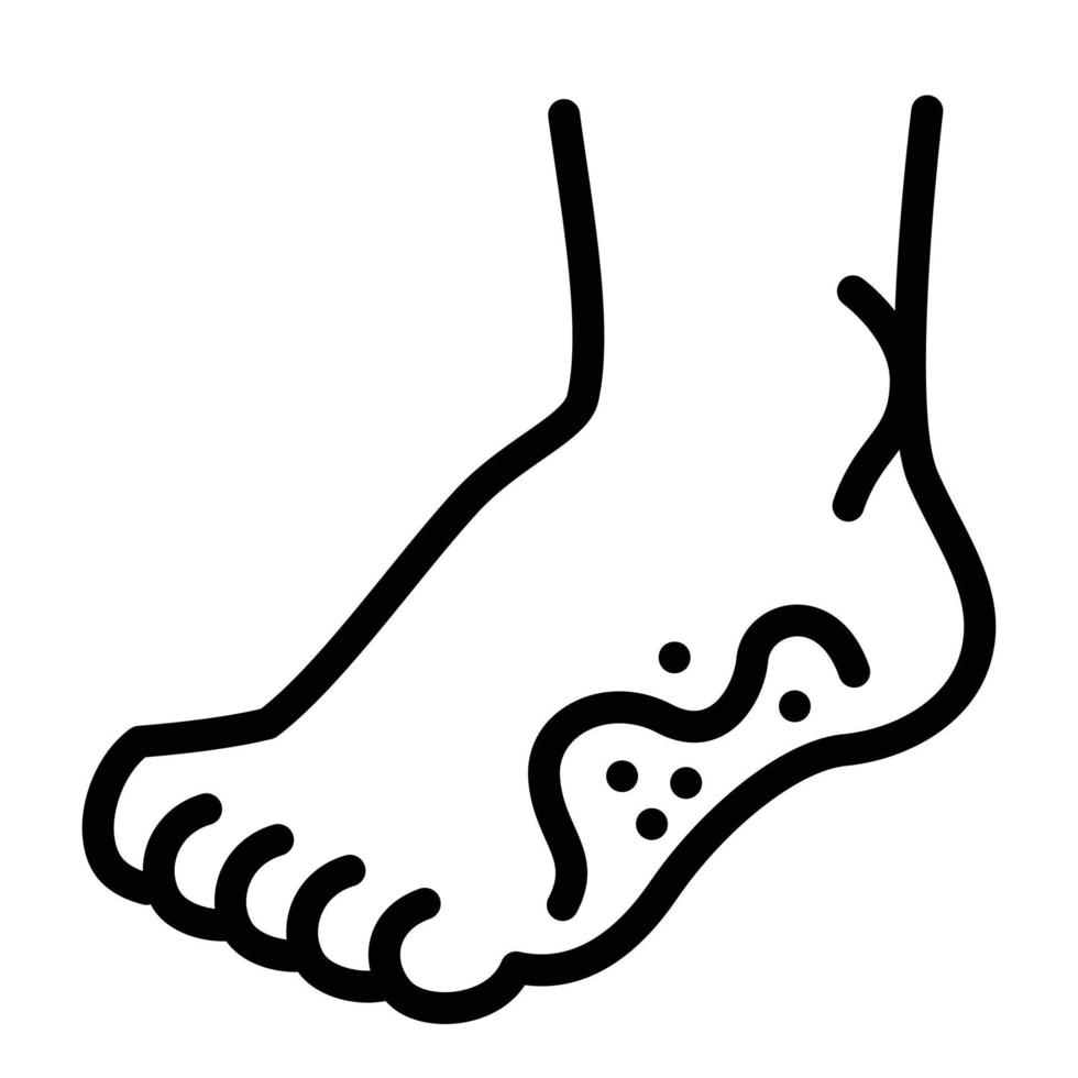 Foot frostbite icon, outline style vector