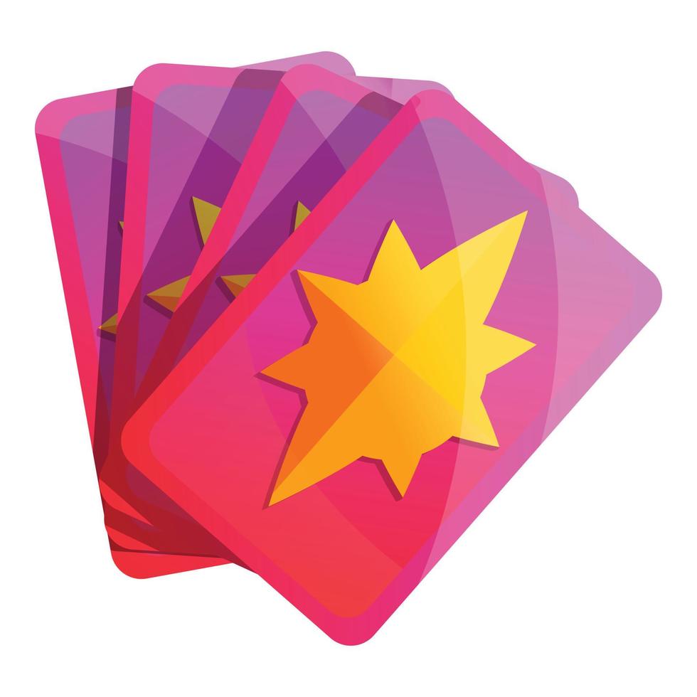 icono de cartas mágicas, estilo de dibujos animados vector