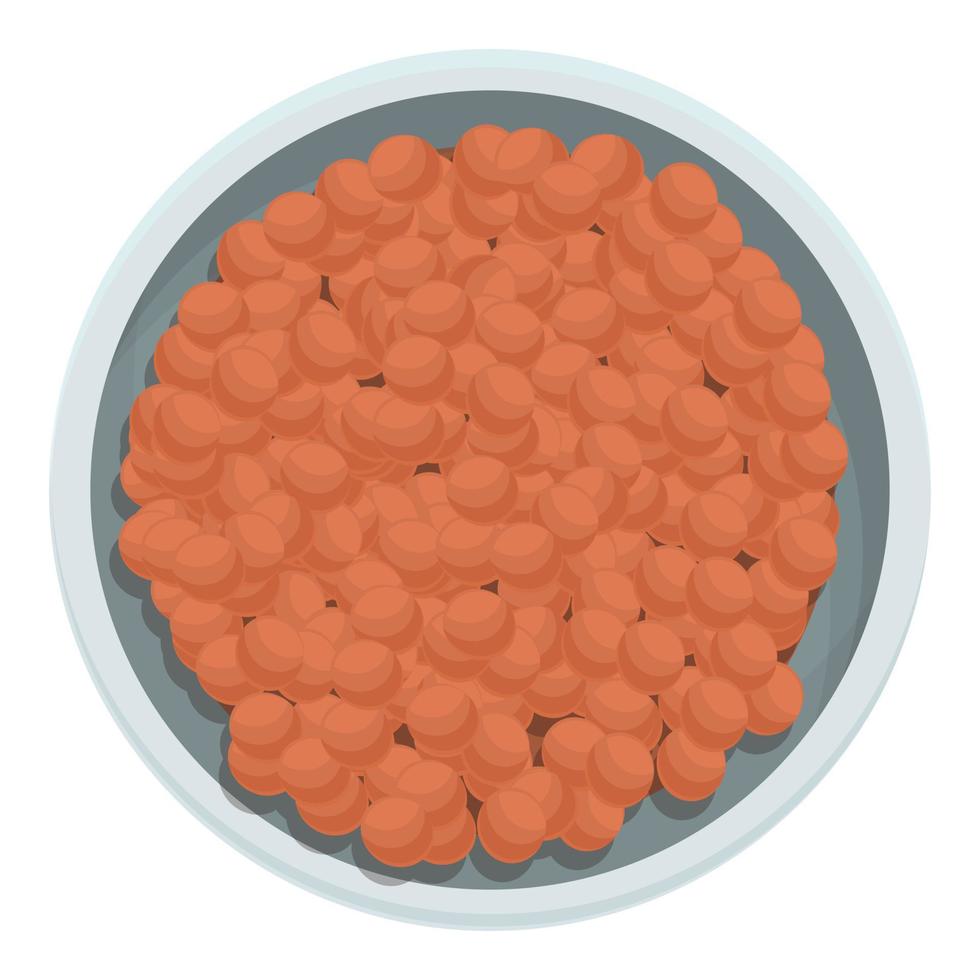 Top view lentil icon cartoon vector. Red bean vector