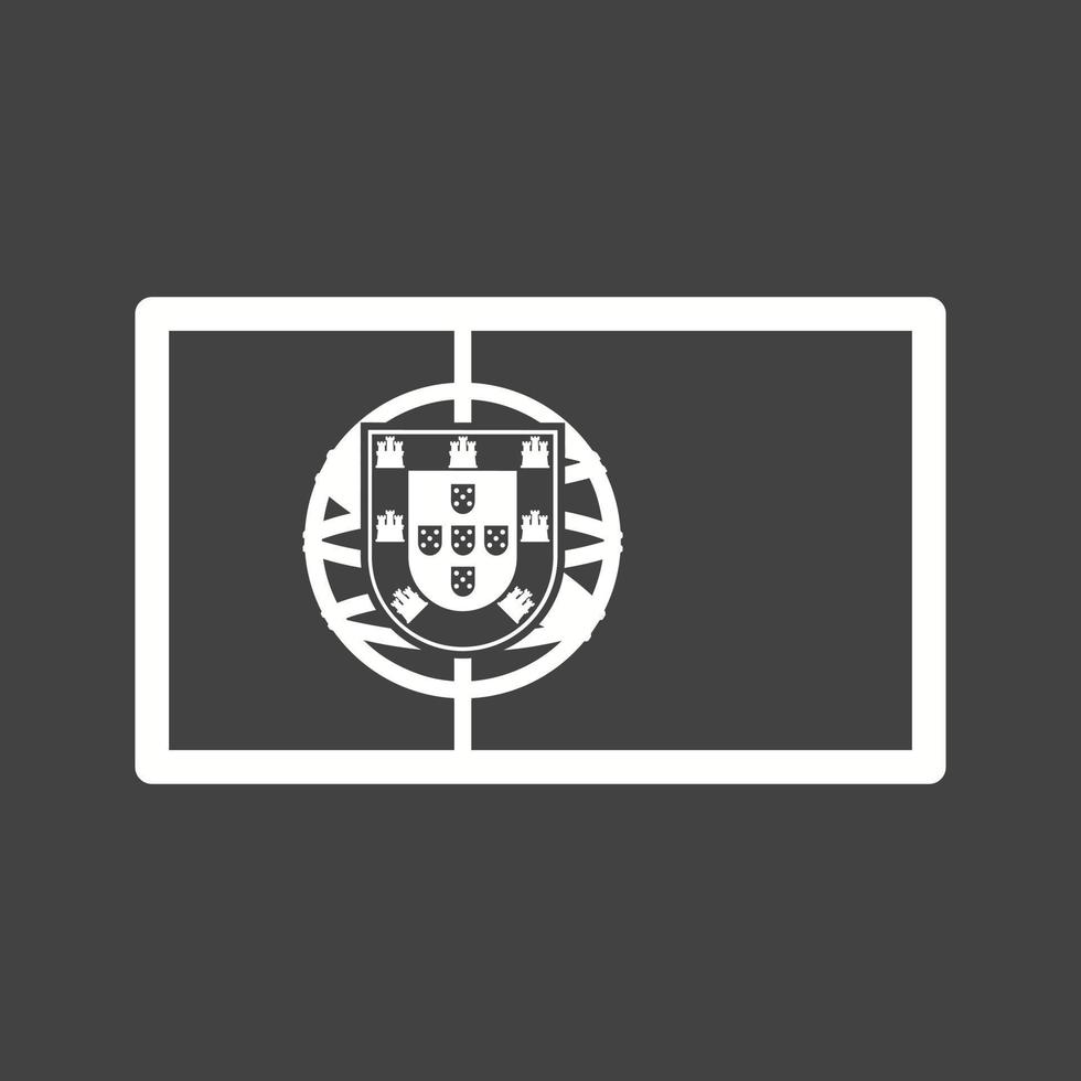 Portugal Line Inverted Icon vector