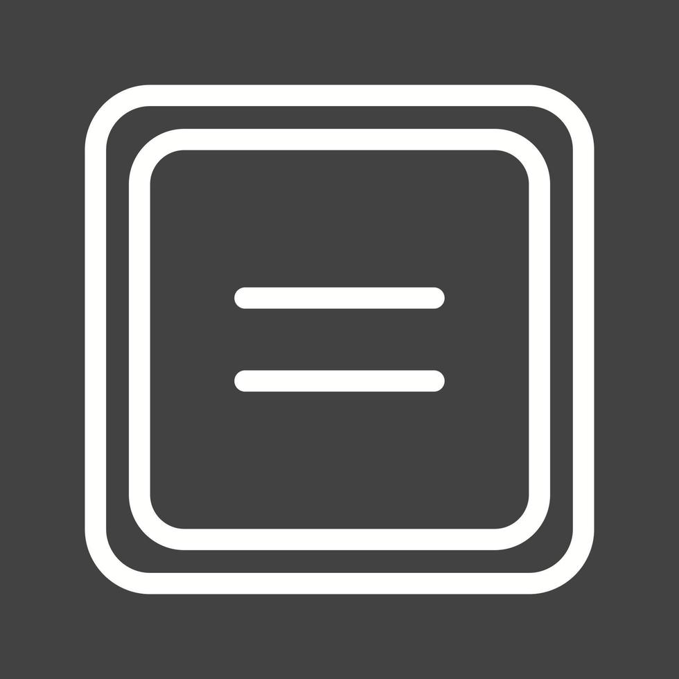 Equal to Symbol Line Inverted Icon vector