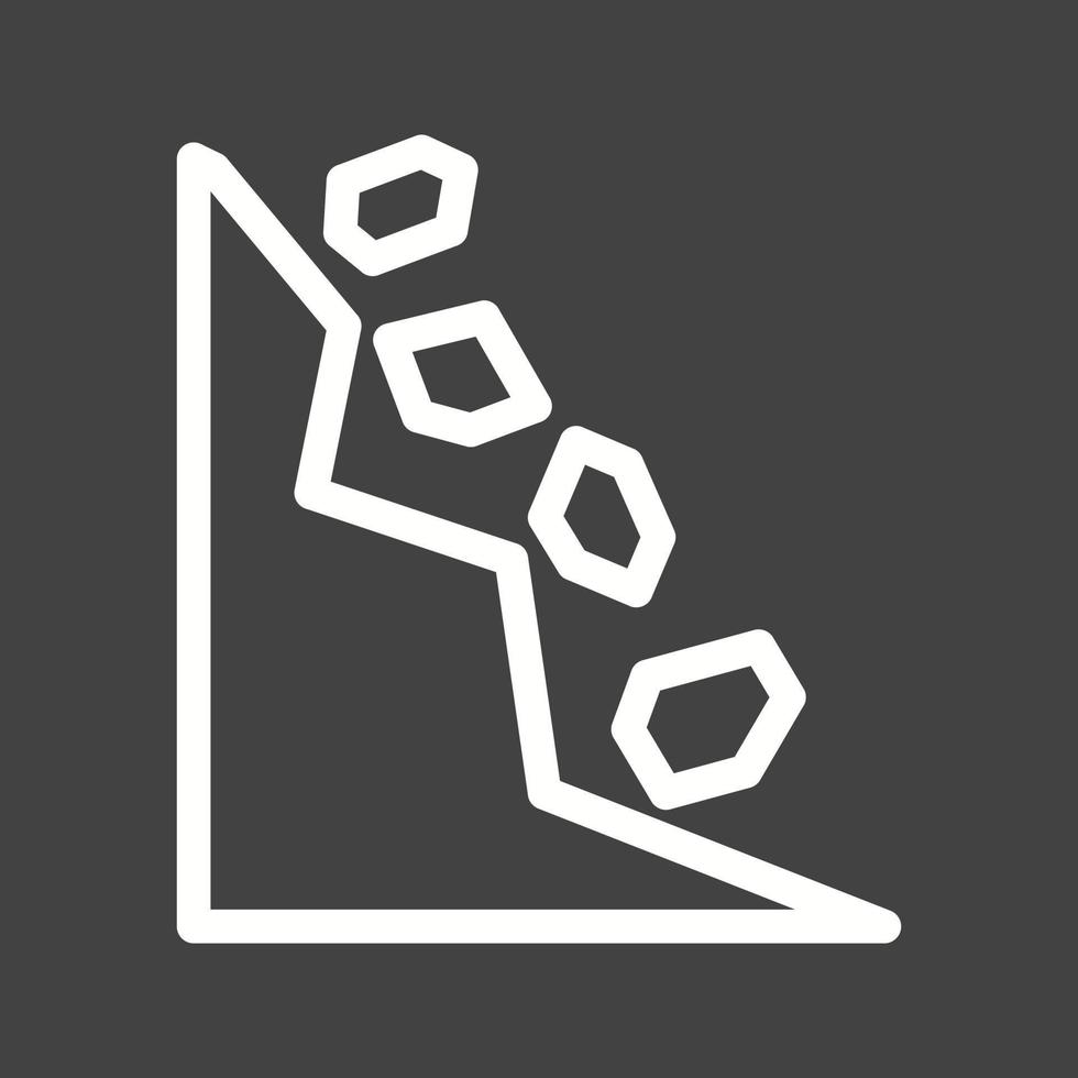 Rocks Falling Line Inverted Icon vector