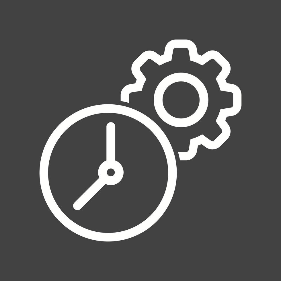 Time Settings Line Inverted Icon vector