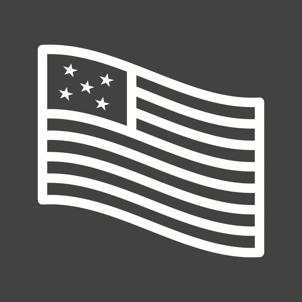 American Flag Line Inverted Icon vector