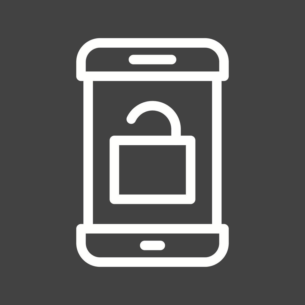 Unlocked Phone Line Inverted Icon vector