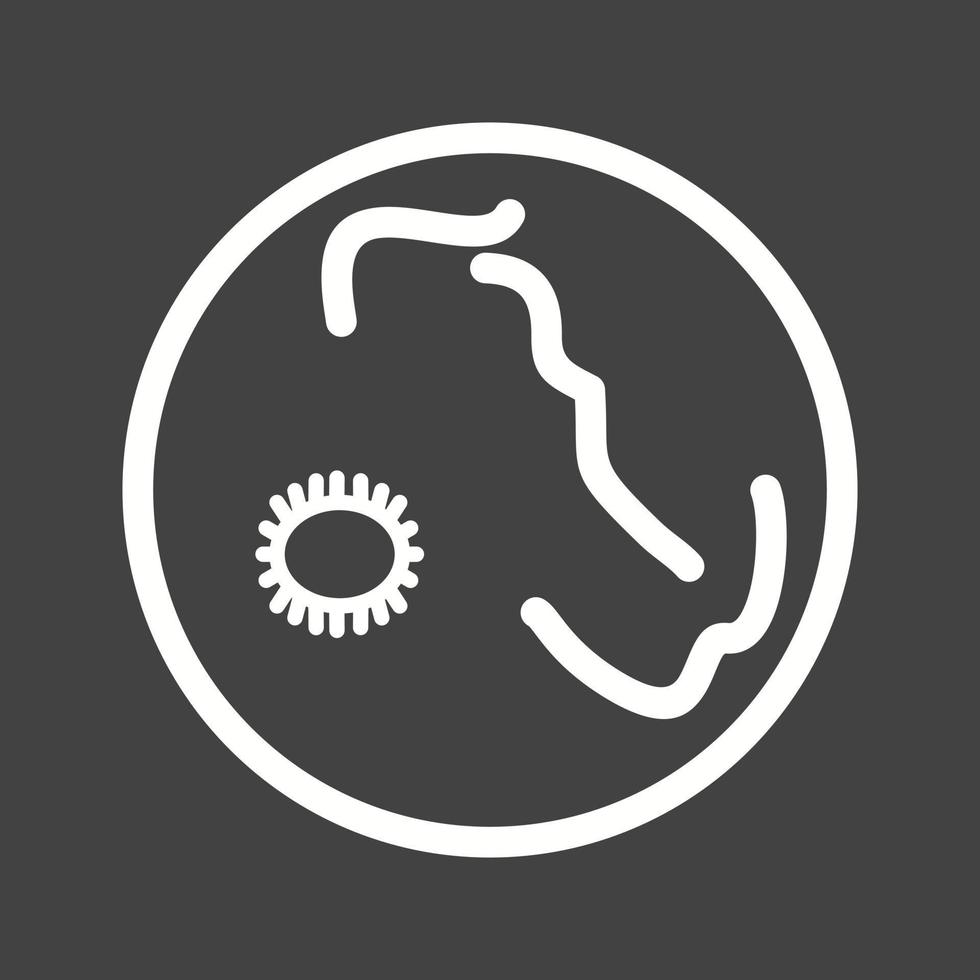 Magnified Bacteria Line Inverted Icon vector