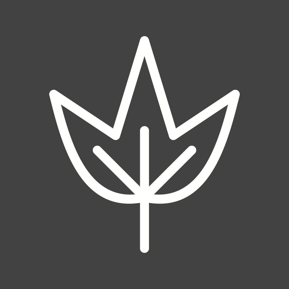 Autumn Leaf Line Inverted Icon vector