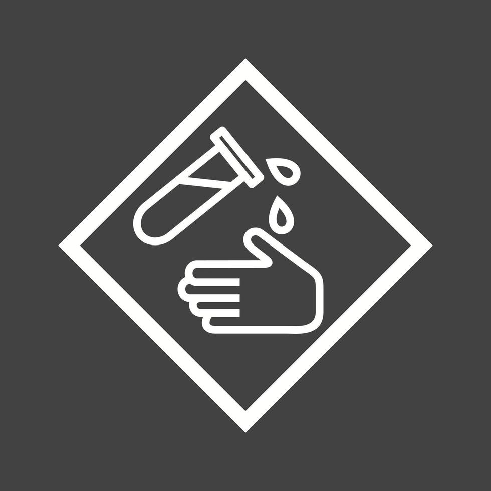Corrosive Hazard Line Inverted Icon vector