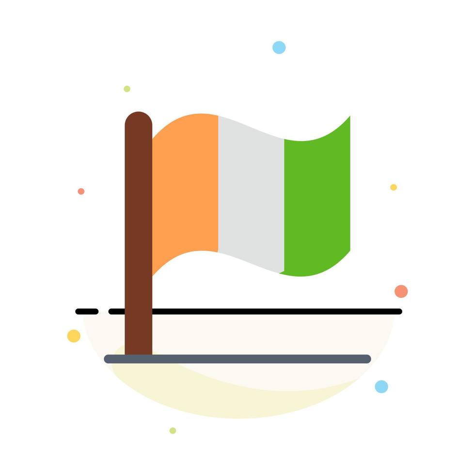 Flag Ireland Irish Abstract Flat Color Icon Template vector