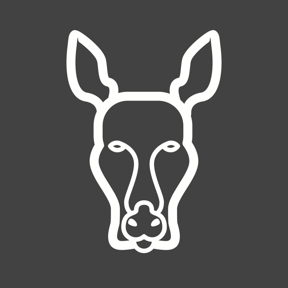 Kangaroo Face Line Inverted Icon vector