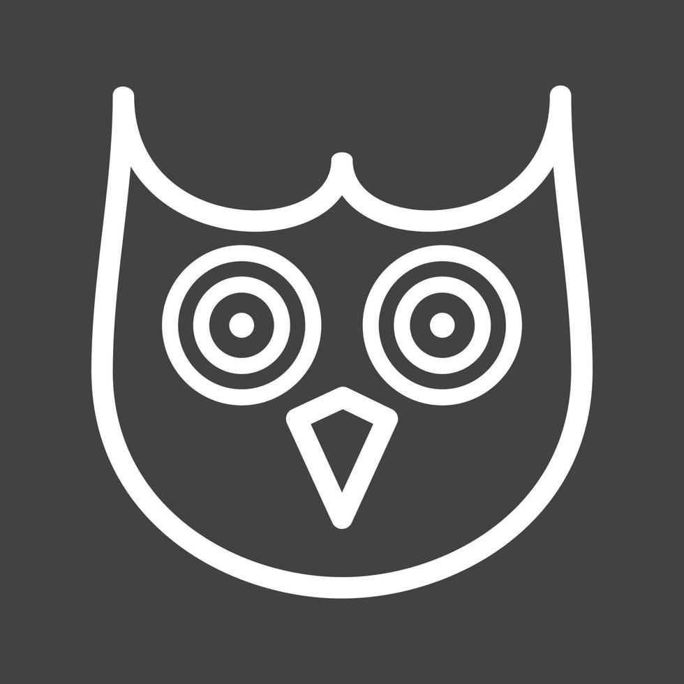 Owl Face Line Inverted Icon vector