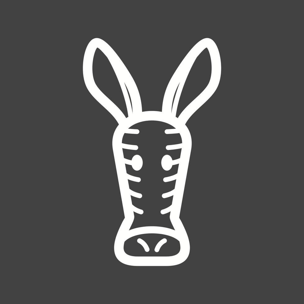 Zebra Face Line Inverted Icon vector
