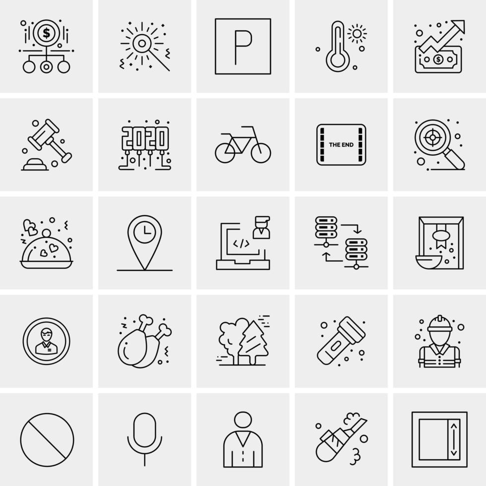 25 iconos de negocios universales vector ilustración de icono creativo para usar en proyectos relacionados con la web y dispositivos móviles