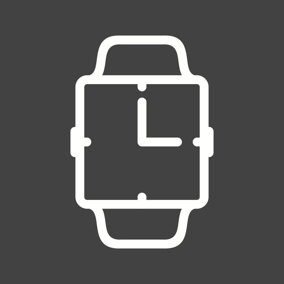 Analog Clock Line Inverted Icon vector