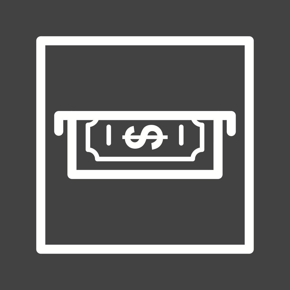 Slot of Bills Line Inverted Icon vector