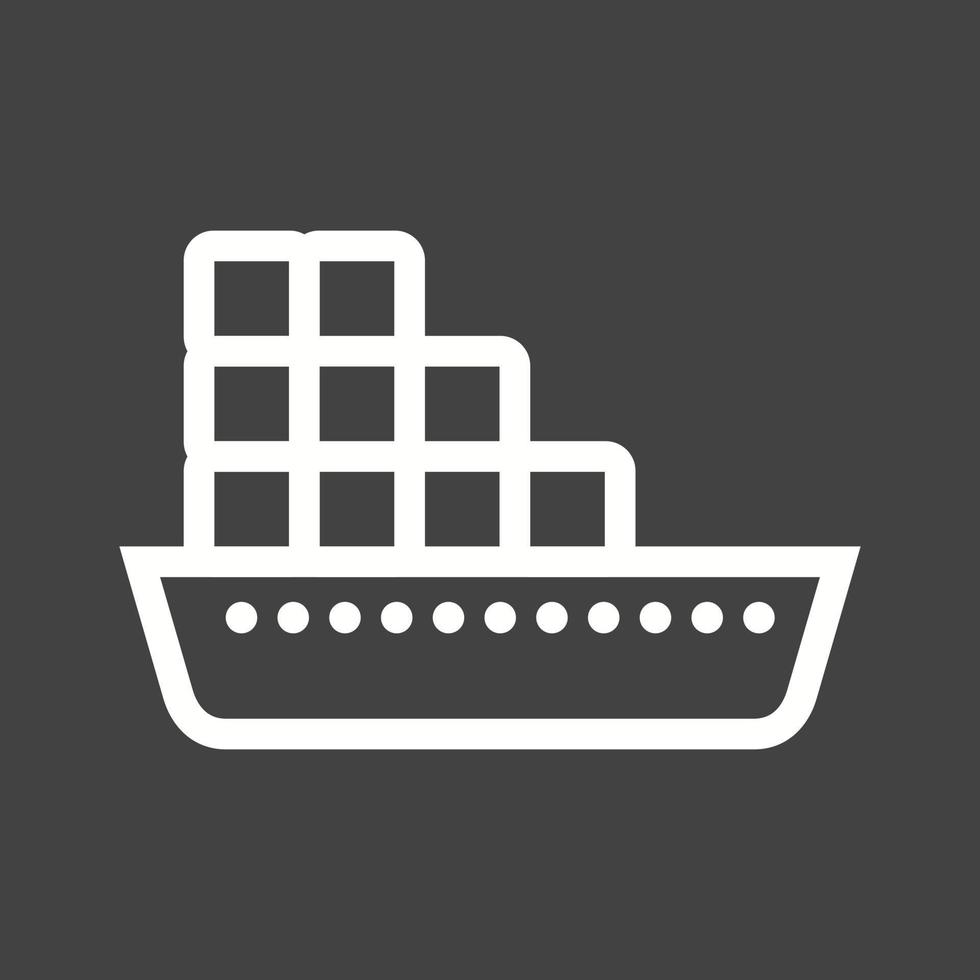 Cargo Ship Line Inverted Icon vector