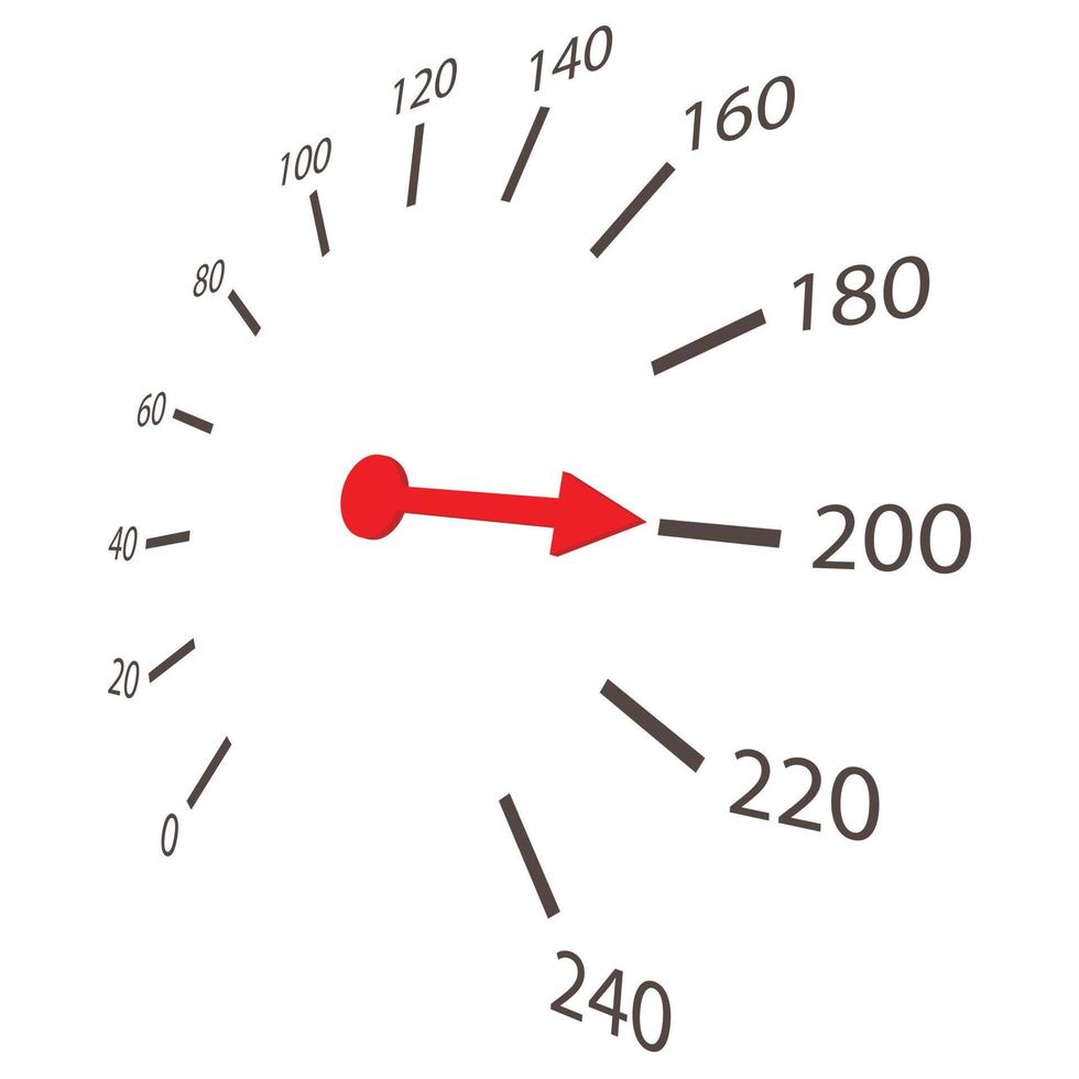 Speedometer scale icon, cartoon style vector