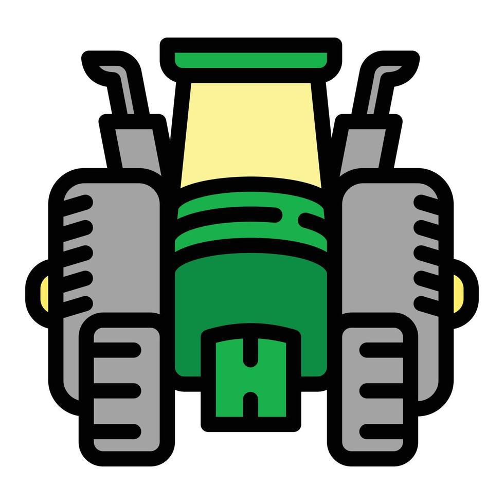 Big field tractor icon, outline style vector