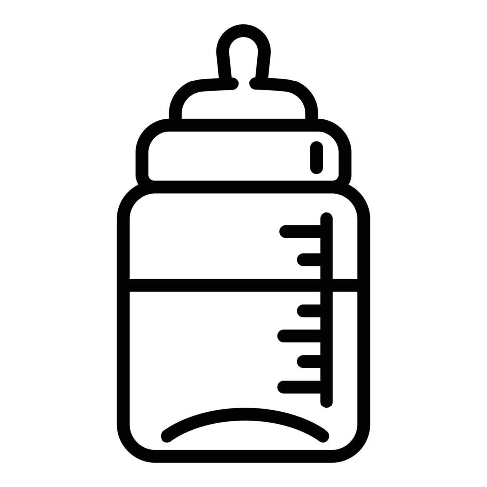 Half milk baby bottle icon, outline style vector