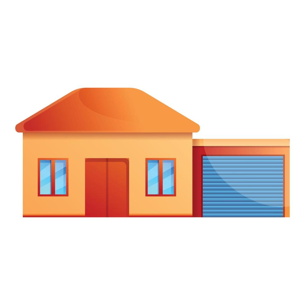 icono de garaje de la casa, estilo de dibujos animados vector