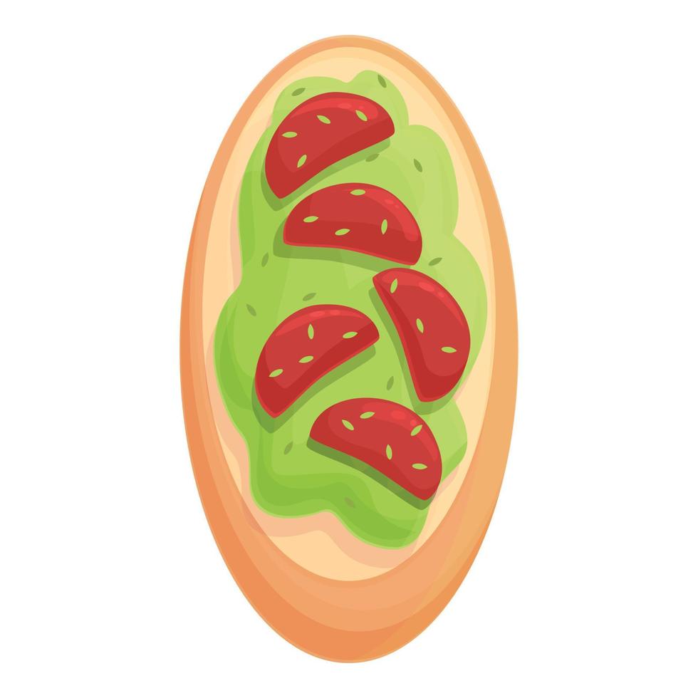 vector de dibujos animados de icono de bruschetta de tomate. comida tostada