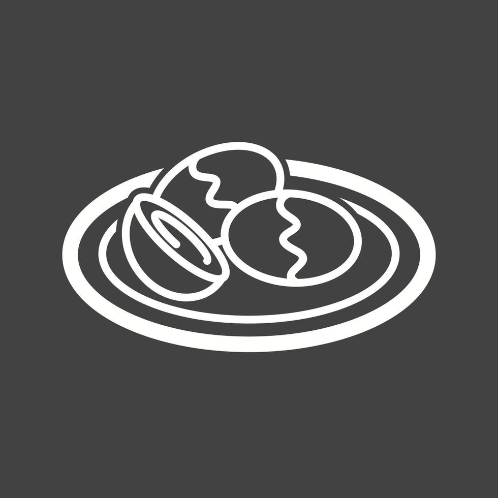 Plum Dumplings Line Inverted Icon vector